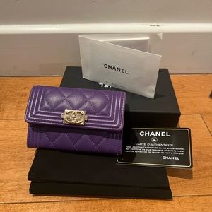 Chanel button card holder